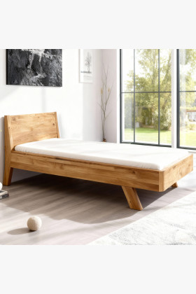 Einzel-Doppelbett aus Eiche 90x200 cm, massivholz natur